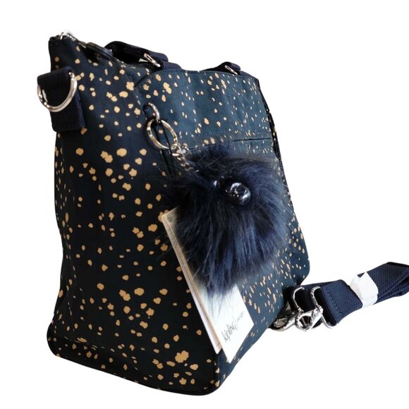 brand new vintage Kipling REVIR tote multi-use crossbody bag snowflake blue - Picture 8 of 9